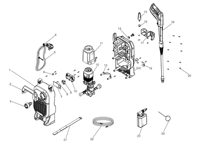 Exploded Diagram A Diagram and Parts List for BEPW1700 Type 1 Black and Decker Pressure Washer